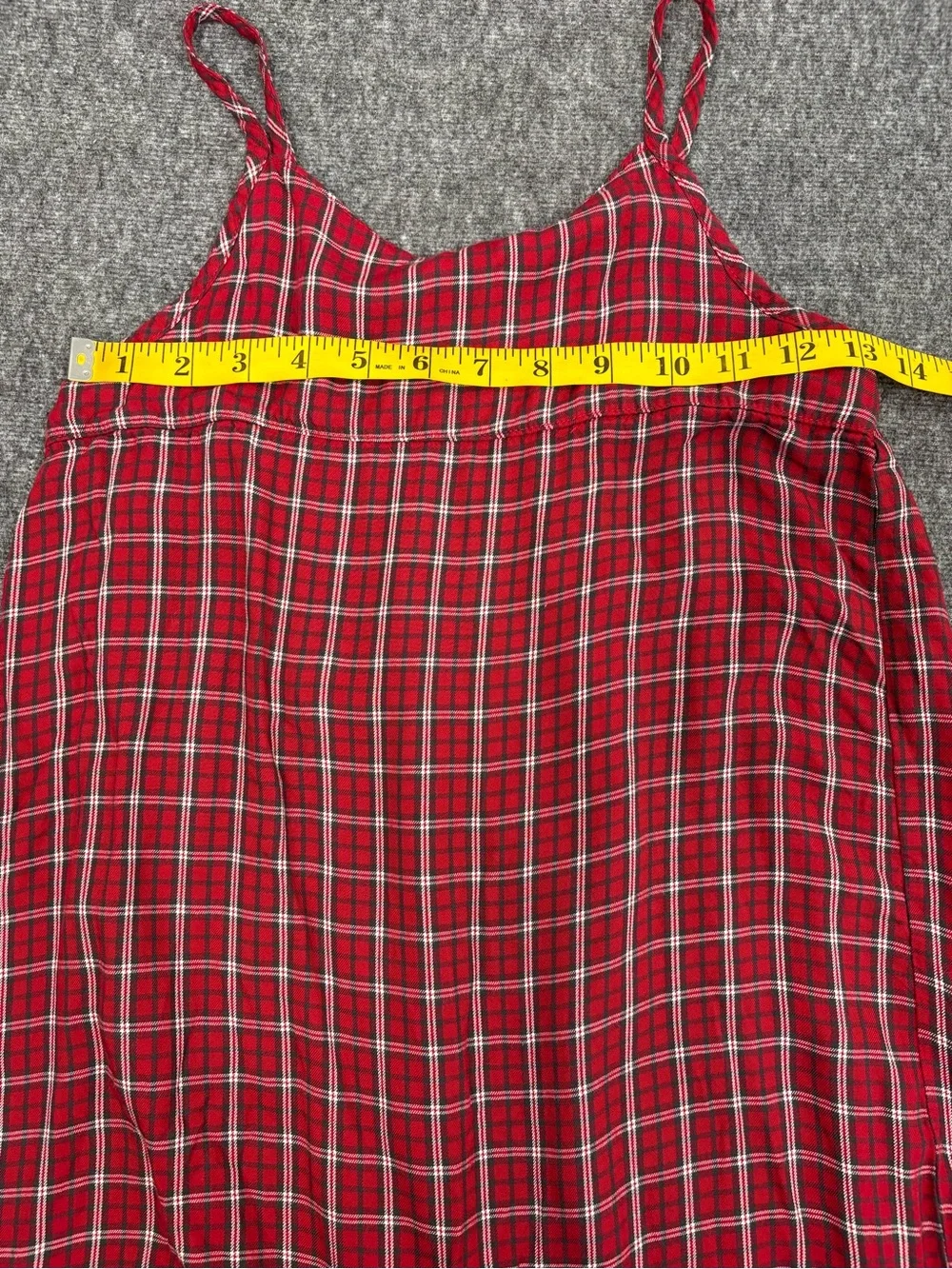 Carter's Red Plaid Cami Dress Size Girls 12 90s Grunge Prep Sleeveless Layering
